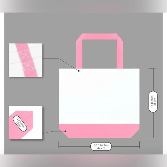 NEW PINK & White Tote Bag with L
V pink Lettering 🌸 - Picture 3 of 10